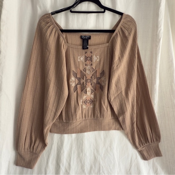 NWT Wrangler Retro Embroidered Square Neck Sweater - Size S - Picture 3 of 7